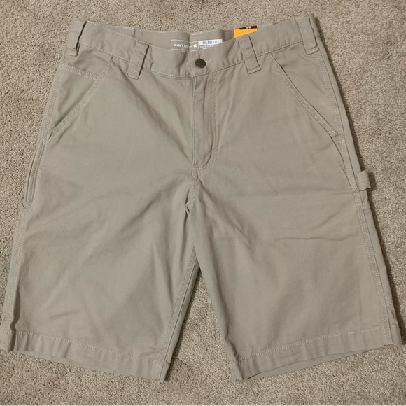 New Carhartt Beige Size 32 Rugged Flex Relaxed Fit Canvas Utility Work Shorts - Picture 3 of 6